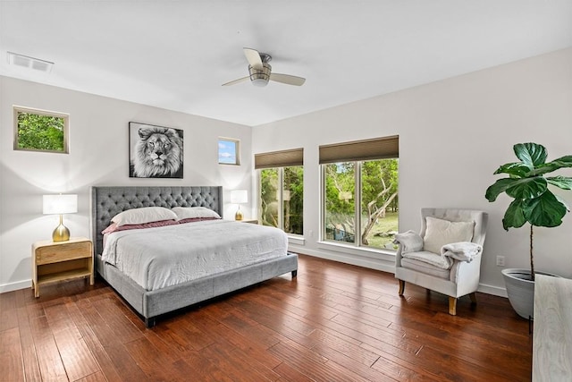 179 Sandy Creek Cv, Driftwood, TX 78619 - bedroom featuring hardwood / wood-style floors and ceiling fan