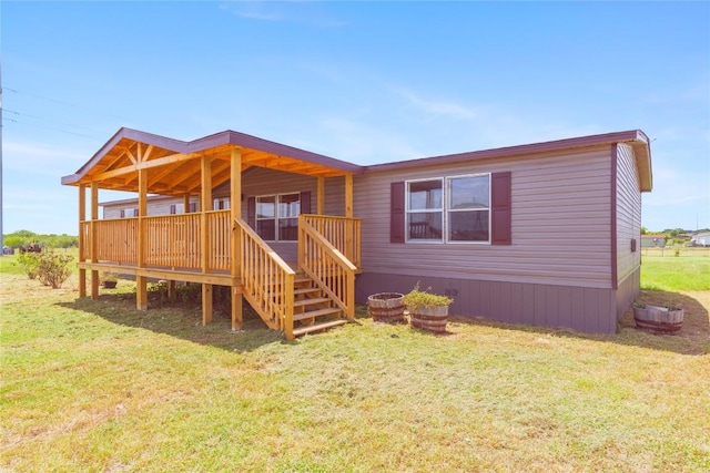 754 Altwein Ln, New Braunfels, TX 78130 - rear view of house featuring a yard, a deck, and stairway