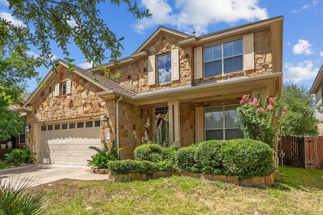 829 Zappa Dr, Cedar Park, TX 78613 - traditional-style house featuring stone siding, driveway, and an attached garage