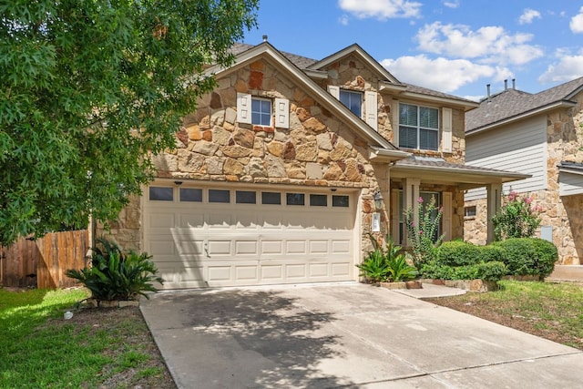 829 Zappa Dr, Cedar Park, TX 78613 - traditional-style home featuring stone siding and driveway