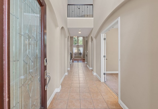 829 Zappa Dr, Cedar Park, TX 78613 - foyer featuring arched walkways and light tile patterned floors