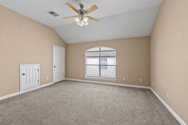829 Zappa Dr, Cedar Park, TX 78613 - carpeted empty room featuring ceiling fan and lofted ceiling