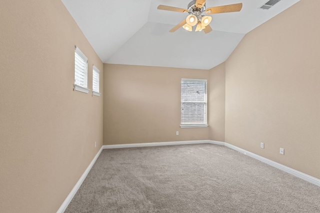 829 Zappa Dr, Cedar Park, TX 78613 - carpeted empty room featuring ceiling fan and vaulted ceiling