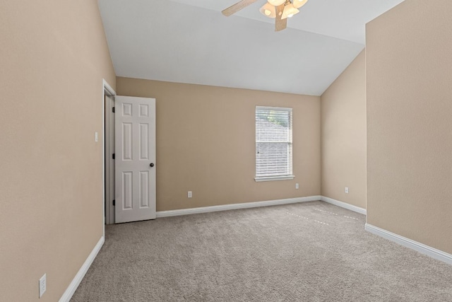 829 Zappa Dr, Cedar Park, TX 78613 - carpeted spare room with a ceiling fan and vaulted ceiling