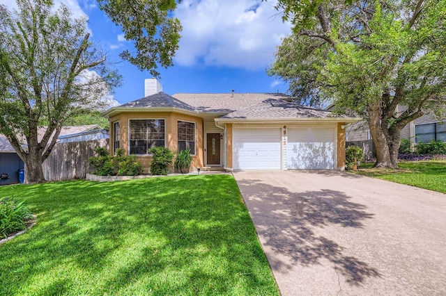 4513 Sidereal Dr, Austin, TX 78727 - single story home featuring an attached garage, driveway, brick siding, and a chimney
