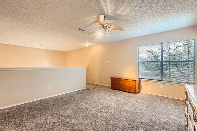 4513 Sidereal Dr, Austin, TX 78727 - spare room with a ceiling fan, carpet flooring, and a textured ceiling