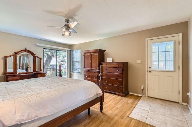 4513 Sidereal Dr, Austin, TX 78727 - bedroom featuring light wood-style floors and a ceiling fan