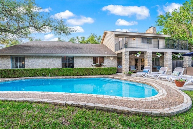 10601 Spicewood Pkwy, Austin, TX 78750 - swimming pool with a patio area and french doors
