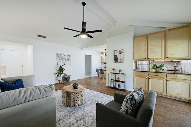 9224 Partridge Cir, Austin, TX 78758 - living area with dark wood-style flooring and ceiling fan