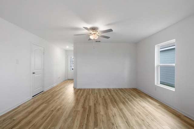 524 Aplite Pass, Maxwell, TX 78656 - unfurnished room with a ceiling fan and light wood-style floors