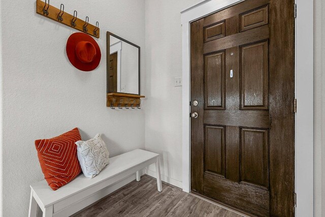 136 Gidran Trl, Georgetown, TX 78626 - mudroom with wood finished floors and baseboards