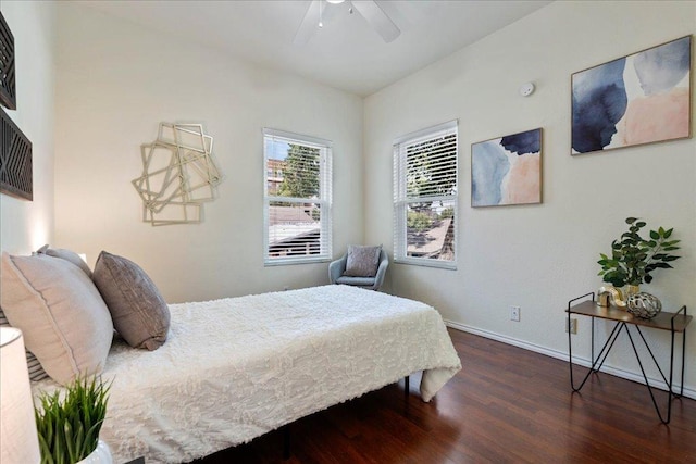2804 Rio Grande St Unit 211, Austin, TX 78705 - bedroom with wood finished floors and ceiling fan