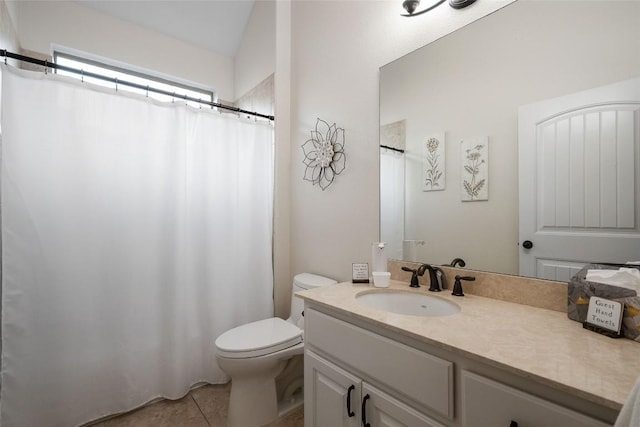 2508 Outlook Ridge Loop, Leander, TX 78641 - bathroom featuring vanity, tile patterned floors, and a shower with curtain