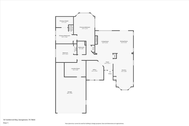 101 Goldenrod Way, Georgetown, TX 78633 - view of home floor plan