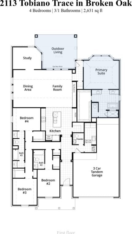 2113 Tobiano Trce, Georgetown, TX 78633 - view of property floor plan