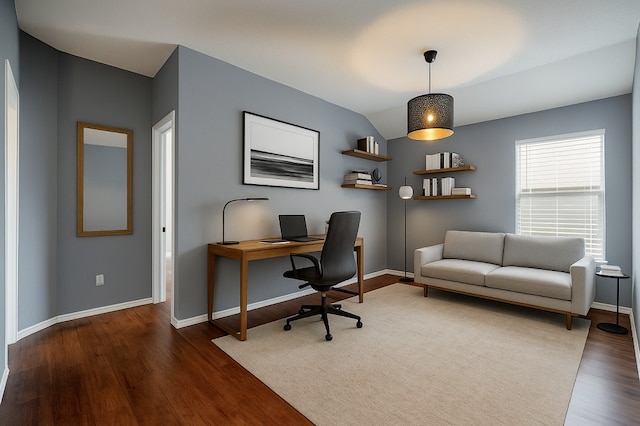 125 Lillian Dr, Taylor, TX 76574 - office featuring wood finished floors and baseboards