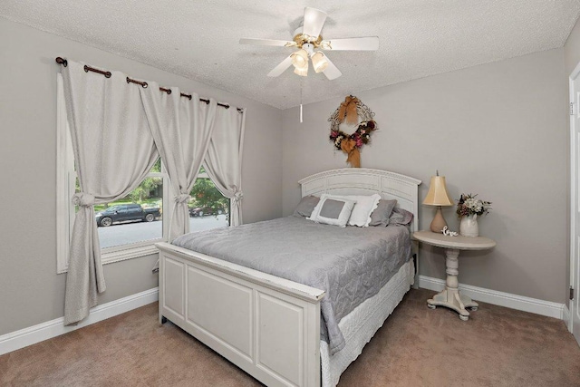 12403 Cassady Dr, Austin, TX 78727 - bedroom with light carpet, a textured ceiling, and ceiling fan