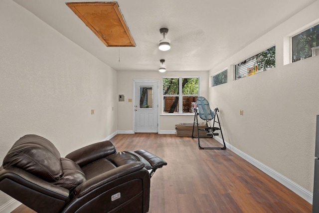 12403 Cassady Dr, Austin, TX 78727 - unfurnished room with attic access and wood finished floors
