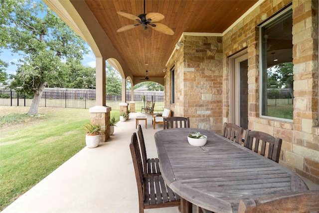 106 Packsaddle Dr, Bastrop, TX 78602 - view of patio with ceiling fan and outdoor dining space