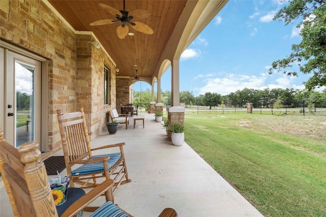 106 Packsaddle Dr, Bastrop, TX 78602 - view of patio / terrace with ceiling fan