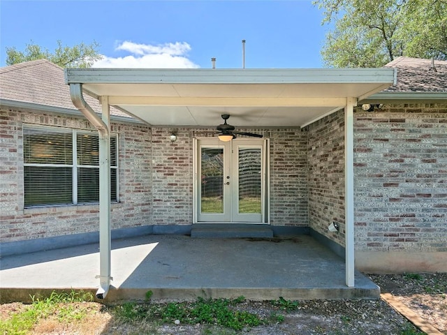 1318 Chalk Ln, Cedar Park, TX 78613 - view of patio / terrace with french doors and ceiling fan
