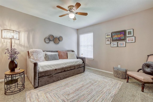 4304 Lost Oasis Holw, Austin, TX 78739 - carpeted living room with a ceiling fan and baseboards
