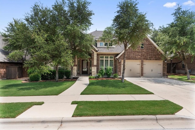 624 Judge Fisk Dr, Leander, TX 78641 - view of front of property with brick siding, driveway, and a front lawn