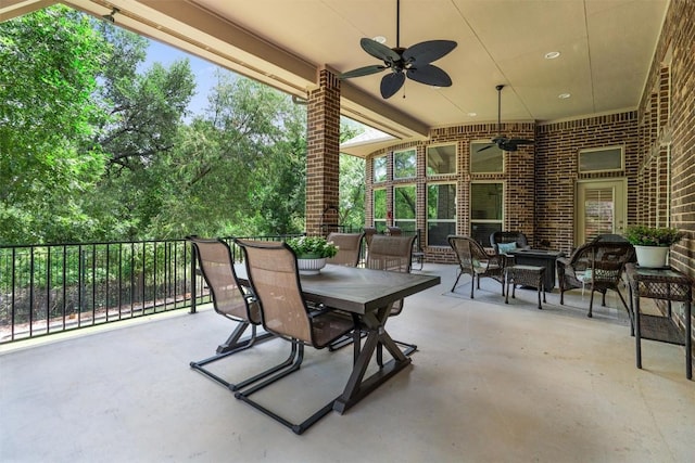 624 Judge Fisk Dr, Leander, TX 78641 - view of patio / terrace featuring a ceiling fan, an outdoor hangout area, and outdoor dining space