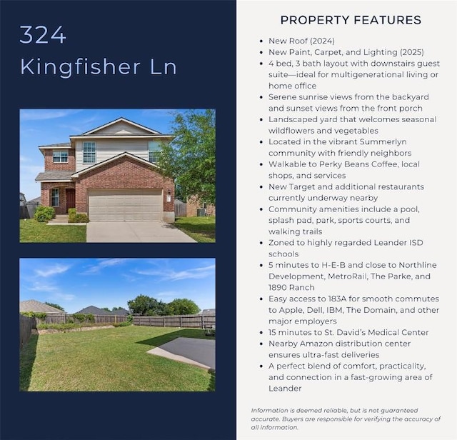 324 Kingfisher Ln, Leander, TX 78641 - view of a document with multiple images