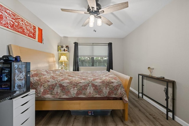 1821 Golden Pheasant Dr, Austin, TX 78758 - bedroom with wood finished floors and a ceiling fan
