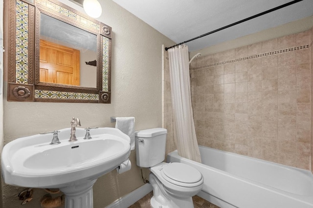 6110 Gardenridge Holw, Austin, TX 78750 - full bathroom featuring a textured wall and shower / bathtub combination with curtain