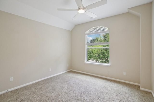 6520 Walebridge Ln, Austin, TX 78739 - carpeted spare room featuring a ceiling fan and lofted ceiling
