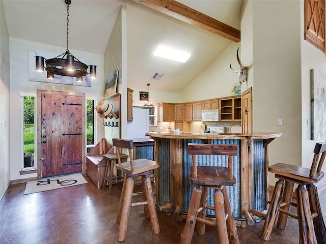 762 Karisch Rd, Giddings, TX 78942 - entryway with high vaulted ceiling and beam ceiling