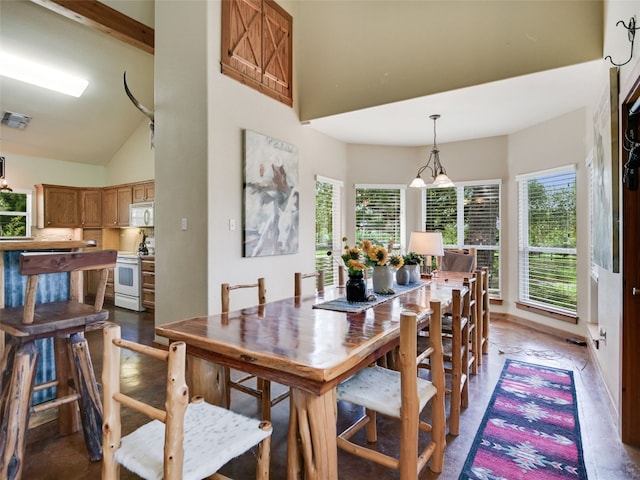762 Karisch Rd, Giddings, TX 78942 - dining room featuring high vaulted ceiling and baseboards