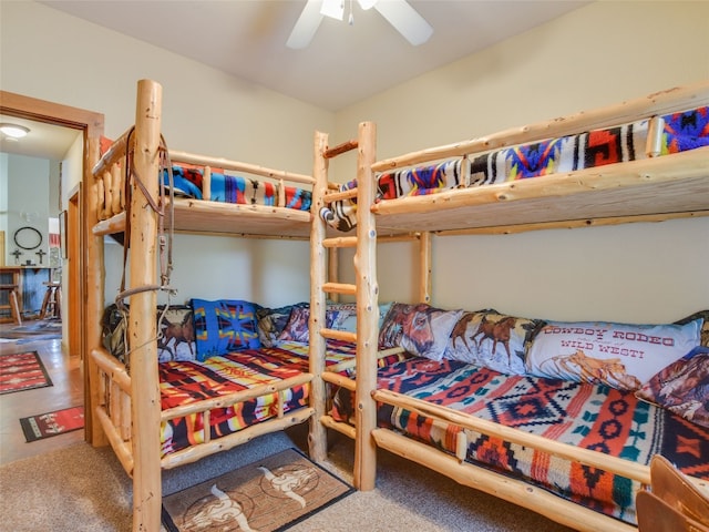 762 Karisch Rd, Giddings, TX 78942 - carpeted bedroom with a ceiling fan