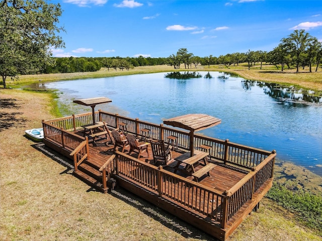 762 Karisch Rd, Giddings, TX 78942 - dock featuring a deck with water view