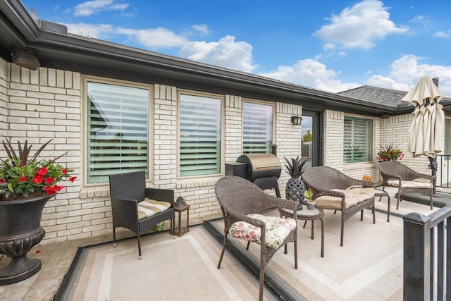 515 Wesley Ridge Dr, Spicewood, TX 78669 - view of patio with an outdoor living space and grilling area