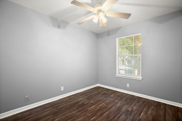 14608 Menifee St, Austin, TX 78725 - empty room with dark wood-style flooring and ceiling fan