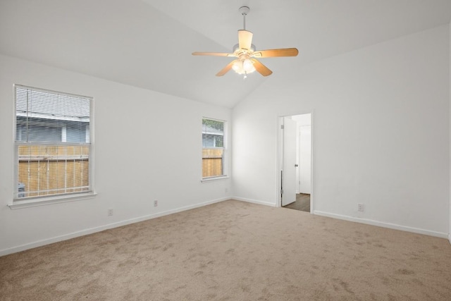 14608 Menifee St, Austin, TX 78725 - carpeted spare room featuring lofted ceiling and ceiling fan