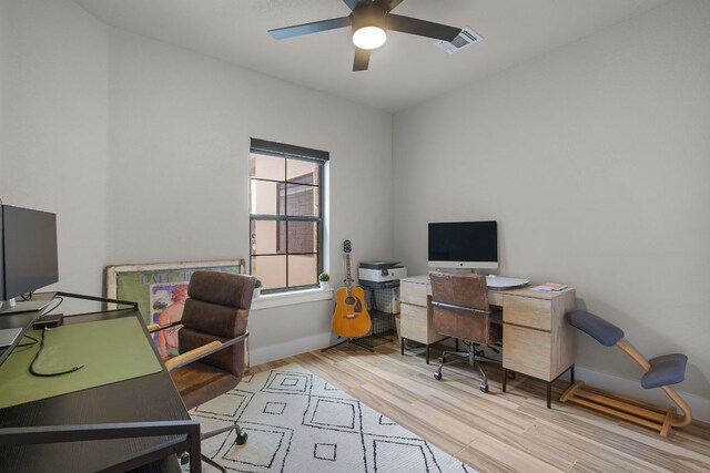 809 John Price, Blanco, TX 78606 - office space with wood finished floors and a ceiling fan