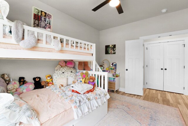 809 John Price, Blanco, TX 78606 - bedroom with wood finished floors and a ceiling fan