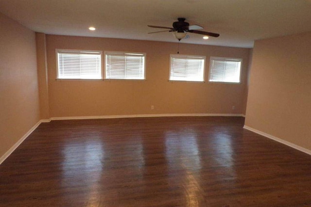 729 Yegua Dr, Lexington, TX 78947 - spare room with wood finished floors, a ceiling fan, and recessed lighting