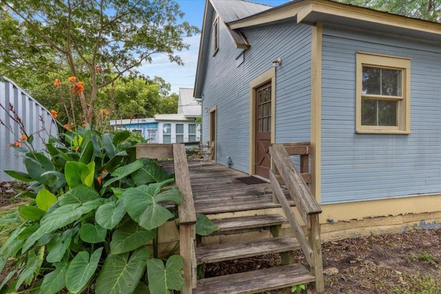 710 Gresham St, Smithville, TX 78957 - entrance to property with a wooden deck