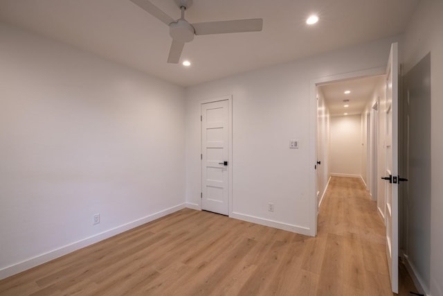 2306 Monarch Dr, Austin, TX 78748 - unfurnished room with light wood-style floors, recessed lighting, and a ceiling fan