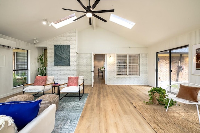2306 Monarch Dr, Austin, TX 78748 - sunroom / solarium featuring a skylight and a wall mounted air conditioner
