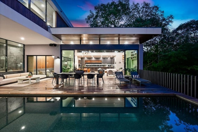 1001 Madrone Rd, West Lake Hills, TX 78746 - rear view of property featuring outdoor lounge area and a patio