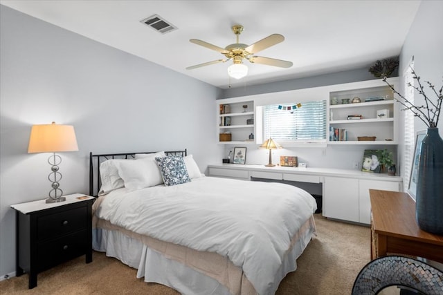225 Spanish Oak Dr, Georgetown, TX 78628 - bedroom with light carpet and ceiling fan