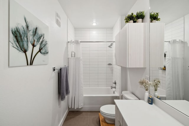 4802 S Congress Ave Unit 215, Austin, TX 78745 - bathroom featuring vanity, tile patterned flooring, and shower / bathtub combination with curtain