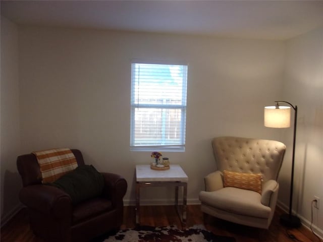 905 W Live Oak St, Austin, TX 78704 - sitting room featuring baseboards and wood finished floors