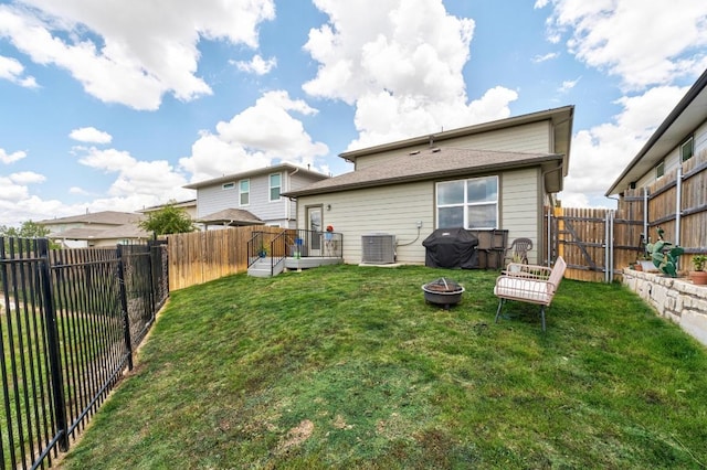 7713 Saddle Up Dr, Austin, TX 78724 - back of house featuring a fire pit and a fenced backyard